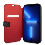 Ferrari iPhone 14 Pro Max Cover Carbon Effect Metal Logo Sort