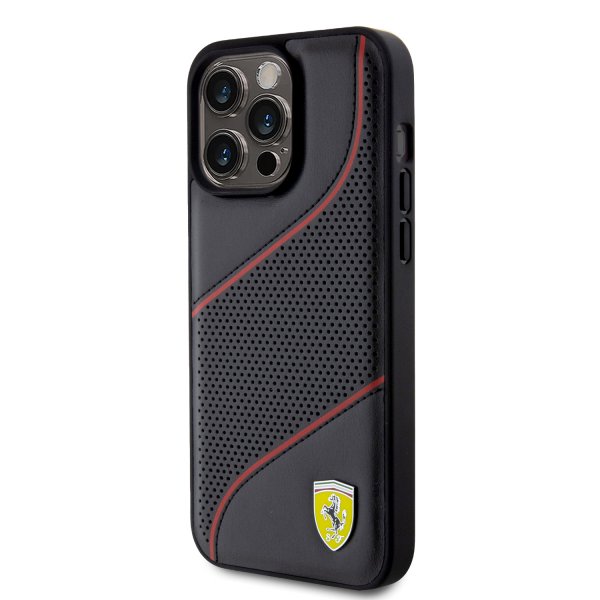 Ferrari iPhone 15 Pro Max Cover Perforeret Sort