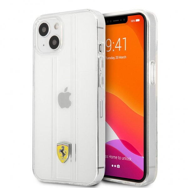 Ferrari iPhone 13 Cover 3D Stripes Transparent