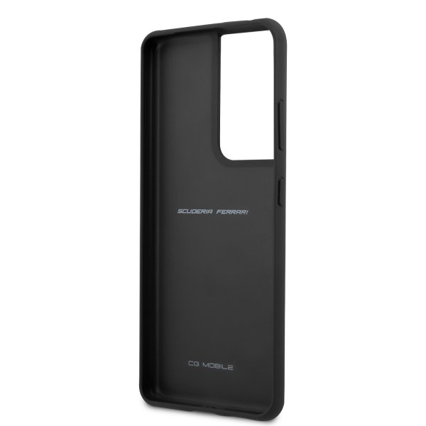 Ferrari Samsung Galaxy S21 Ultra Cover Logo Perforeret Rød