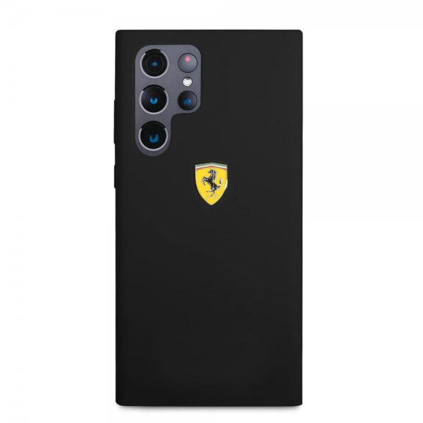 Ferrari Samsung Galaxy S22 Ultra Cover Metal Logo Sort