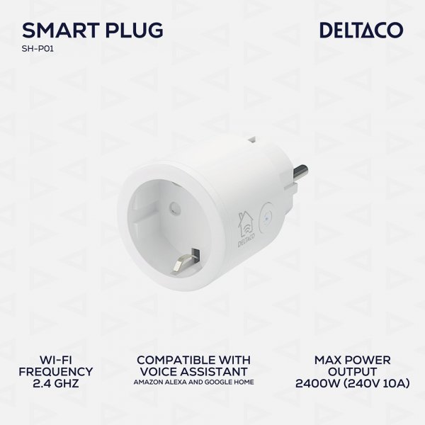 Deltaco Smart Home Fjernstrømafbryder Smart Plug WiFi