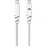 Xqisit Flettet Ladekabel USB-C til USB-C 3.1 2m Hvid