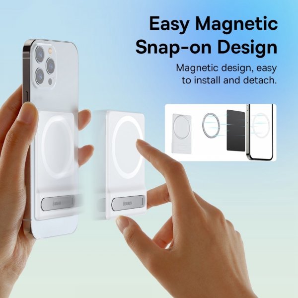 Baseus Foldable Magnetic Bracket MagSafe Hvid