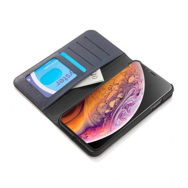 Pipetto iPhone X/Xs Cover Magnetic Folio Marineblå