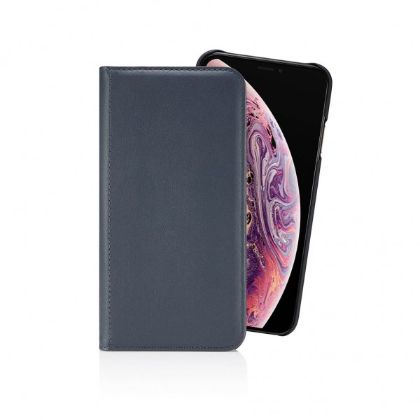 Pipetto iPhone Xs Max Etui Magnetic Folio Marineblå