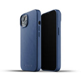 Mujjo iPhone 13 Etui Full Leather Case Monaco Blue