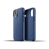 Mujjo iPhone 13 Mini Cover Full Leather Case Monaco Blue