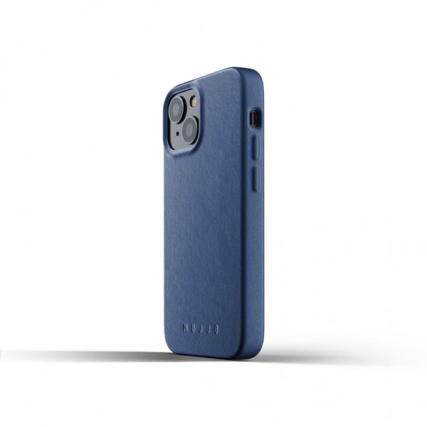 Mujjo iPhone 13 Mini Cover Full Leather Case Monaco Blue