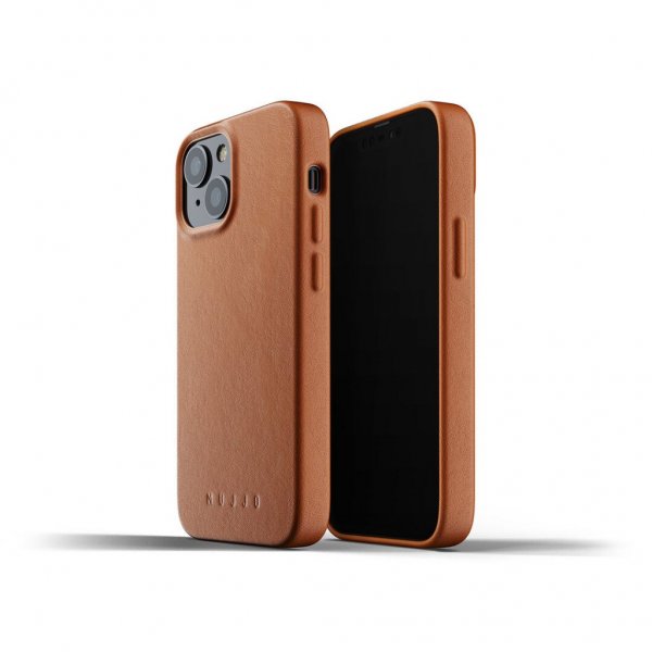 Mujjo iPhone 13 Mini Cover Full Leather Case Tan