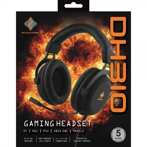 Deltaco Gaming DH310 Stereo Gamingheadset Sort