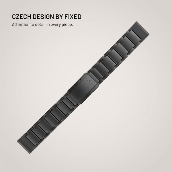 Fast Garmin QuickFit 22mm Armbånd Titaniumrem Sort