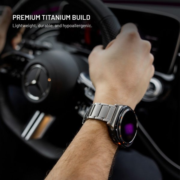 Fast Garmin QuickFit 26 mm Armbånd Titaniumrem Grå