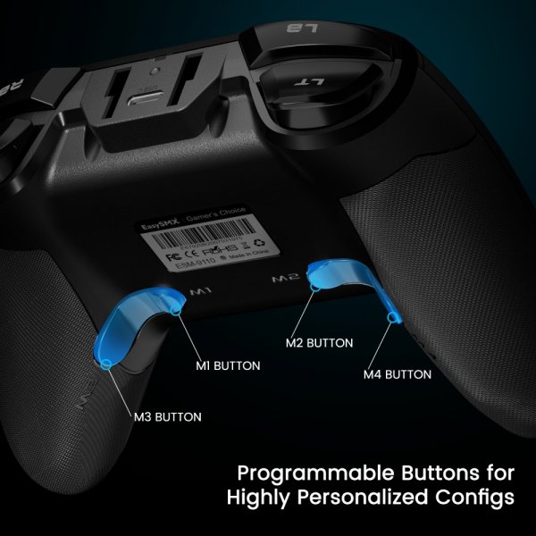 EasySMX Arion 9110 Trådløs gaming-controller med programmerbare knapper Sort