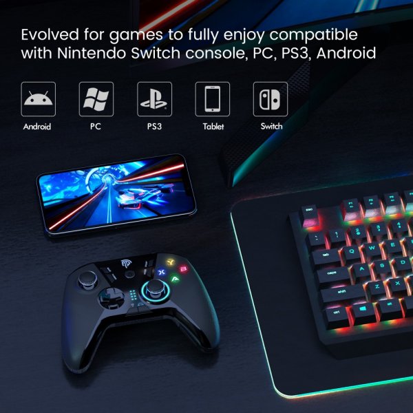 EasySMX Arion 9110 Trådløs gaming-controller med programmerbare knapper Sort