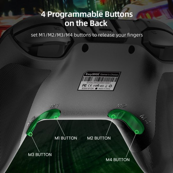 EasySMX Bayard 9124 Switch/Android/PC Programmerbar trådløs gamepad Sort