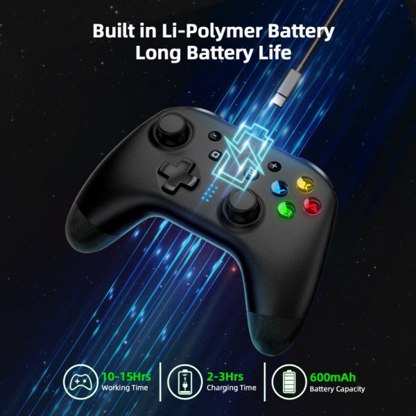 EasySMX Bayard 9124 Switch/Android/PC Programmerbar trådløs gamepad Sort