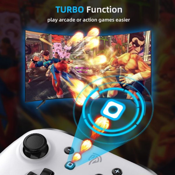 EasySMX Bayard 9124 Switch/Android/PC Programmerbar trådløs gamepad Hvid