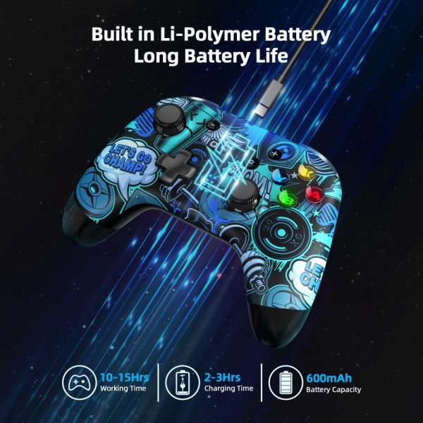 EasySMX Bayard 9124 Switch/Android/PC Programmerbar trådløs Gamepad Graffiti