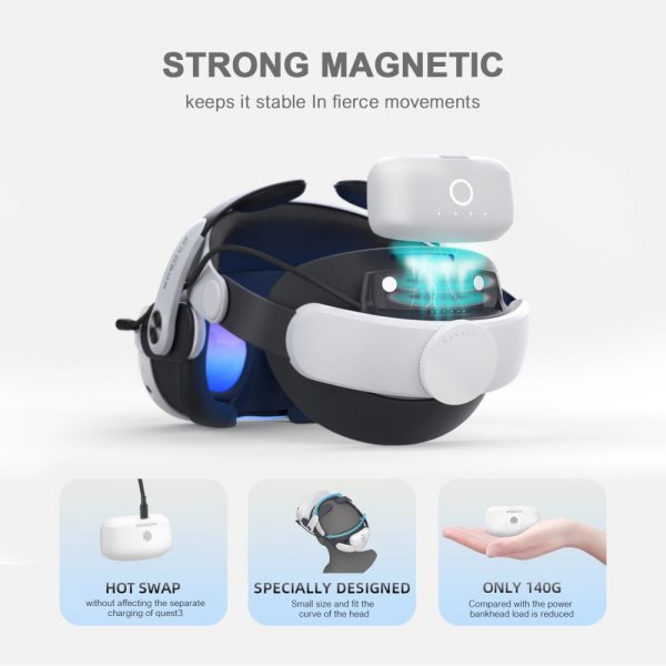 BoboVR M3 Pro Meta Quest 3 VR Headset batteripakke