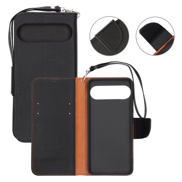 Google Pixel 9 Pro Cover 2 Kortlommer Sort