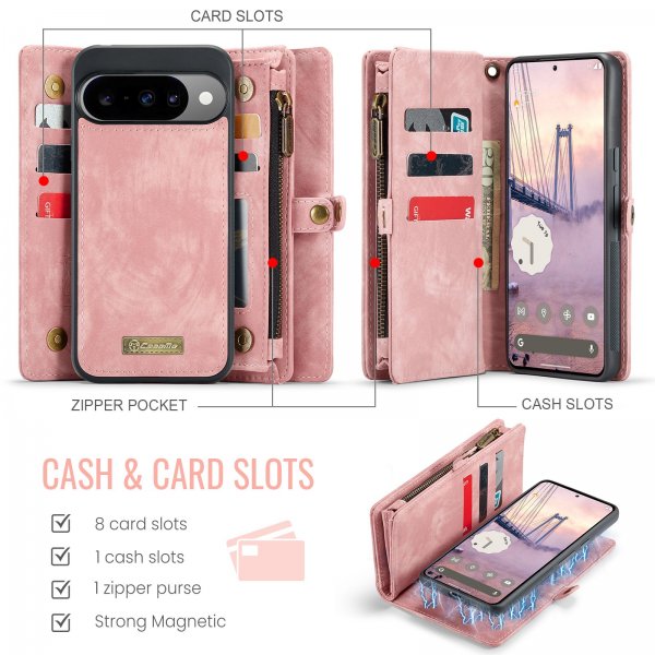 CaseMe Google Pixel 10/Pixel 10 Pro Cover 008 Series Aftageligt Cover Lyserød