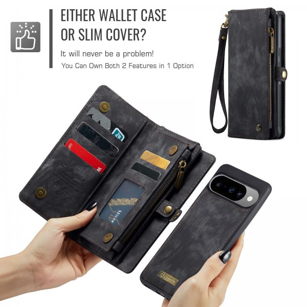 CaseMe Google Pixel 10/Pixel 10 Pro Cover 008 Series Aftageligt Cover Sort
