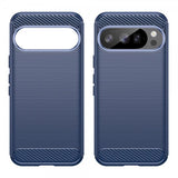 Google Pixel 10/Pixel 10 Pro Cover Børstet Kulfibertekstur Blå