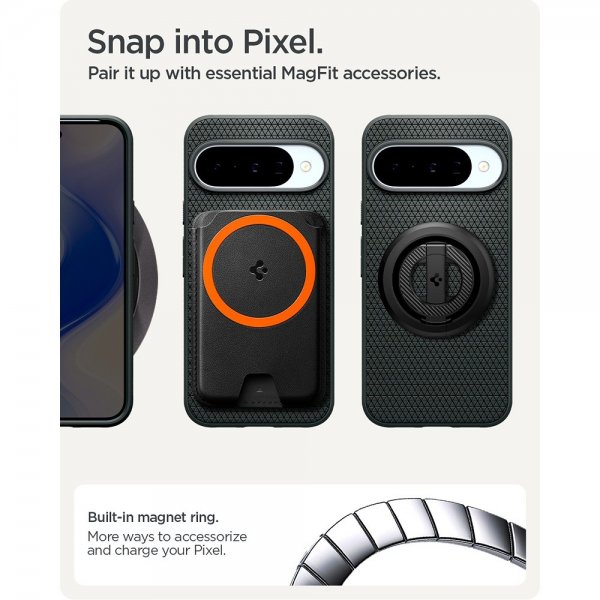 Spigen Google Pixel 10/Pixel 10 Pro Cover Liquid Air MagFit Abyss Green
