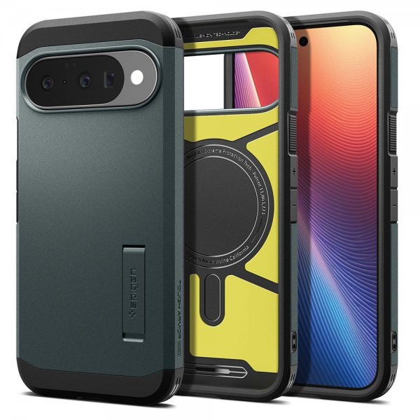 Spigen Google Pixel 10/Pixel 10 Pro Cover Tough Armor MagFit Abyss Green