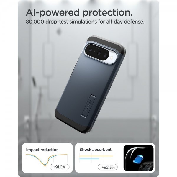Spigen Google Pixel 10/Pixel 10 Pro Cover Tough Armor MagFit Metal Slate