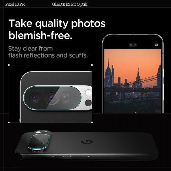 Spigen Google Pixel 10 Pro Kamerabeskyttelsesglas.tR EZ Fit Optik 2-pak