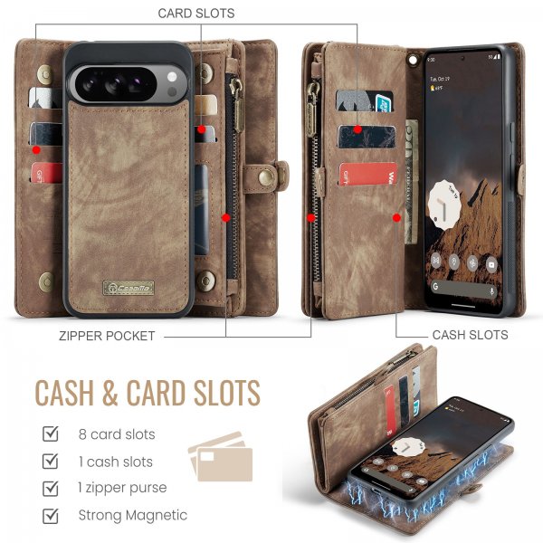 CaseMe Google Pixel 10 Pro XL Cover 008 Series Aftageligt Etui Brun