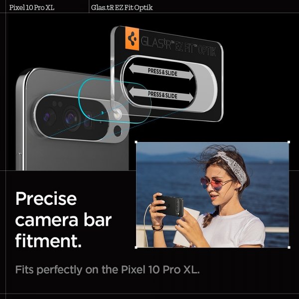 Spigen Google Pixel 10 Pro XL Kamerabeskyttelsesglas.tR EZ Fit Optik 2-pak