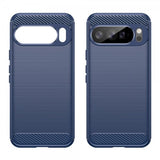 Google Pixel 10 Pro XL Cover Børstet Kulfibertekstur Blå