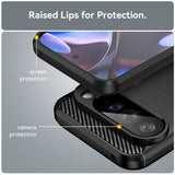 Google Pixel 10 Pro XL Cover Børstet Kulfibertekstur Sort