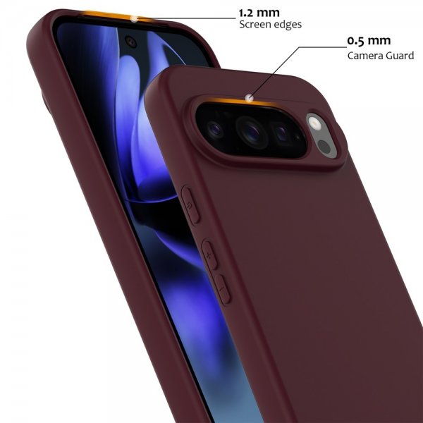 Google Pixel 10 Pro XL Cover med Strap Silikone MagSafe Vinrød