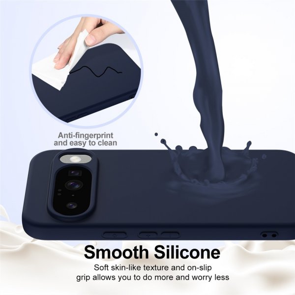 Google Pixel 10/Pixel 10 Pro Cover med Strap Silikone MagSafe Mørkeblå