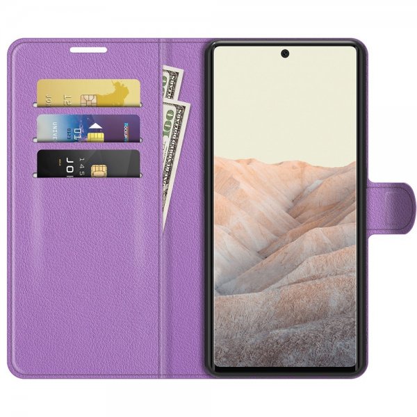 Google Pixel 6 Cover Litchi Lilla