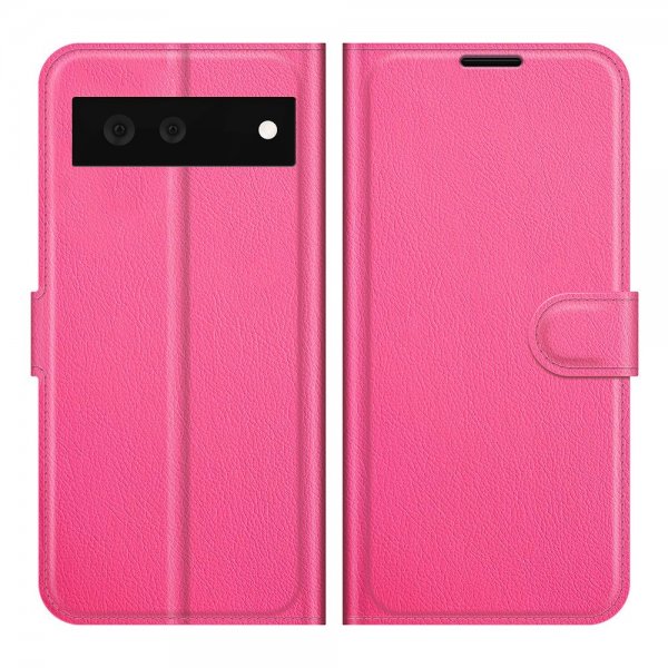 Google Pixel 6 Cover Litchi Magenta