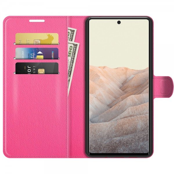 Google Pixel 6 Cover Litchi Magenta