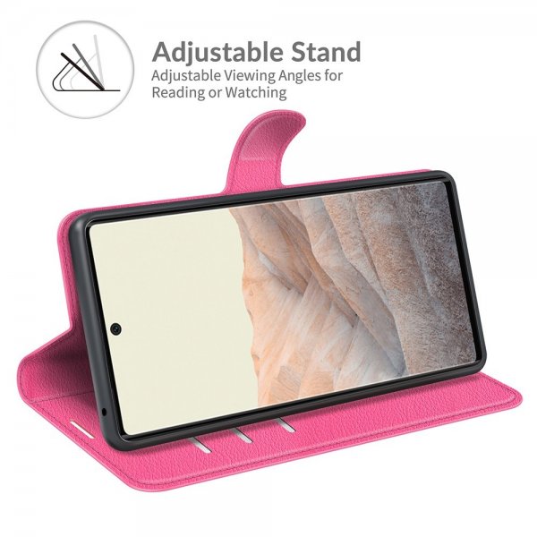 Google Pixel 6 Cover Litchi Magenta