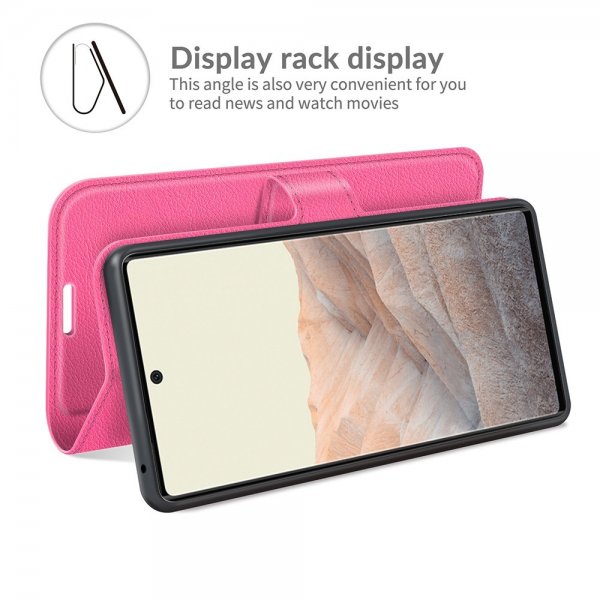 Google Pixel 6 Cover Litchi Magenta