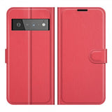 Google Pixel 6 Pro Cover Litchi Rød