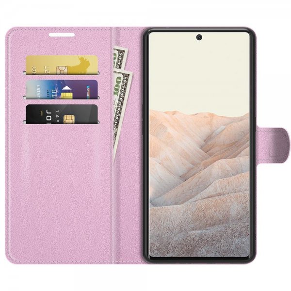 Google Pixel 6 Pro Cover Litchi Pink