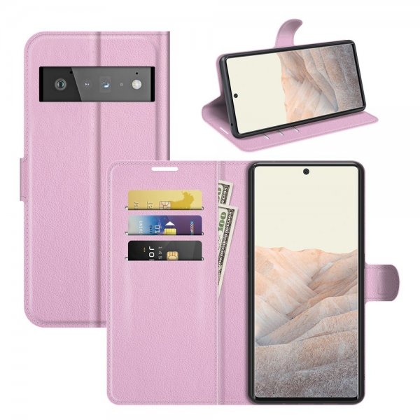 Google Pixel 6 Pro Cover Litchi Pink