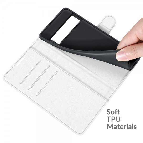 Google Pixel 6 Pro Cover Litchi Hvid