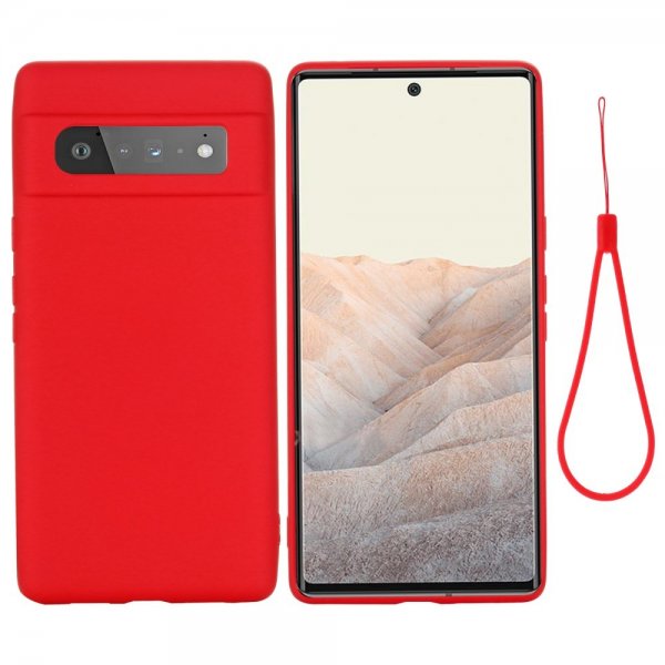 Google Pixel 6 Pro Cover med Rem Silikone Rød