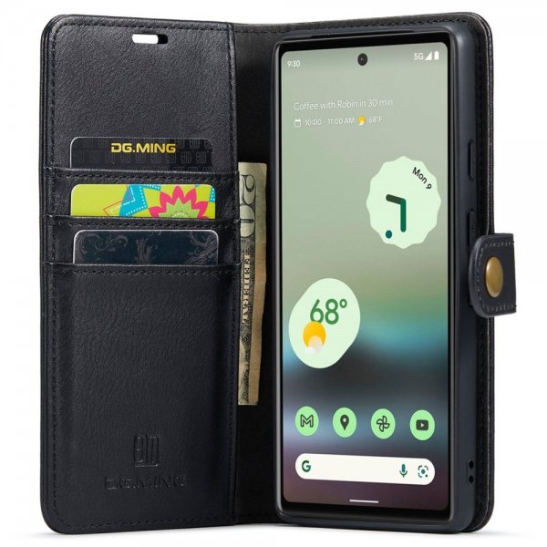Dg.Ming Google Pixel 6a Etui med Aftageligt Cover Sort
