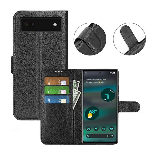 Google Pixel 6a Etui med Stativ Sort